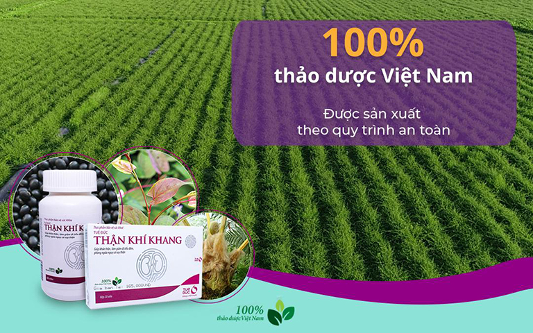 Thực phẩm chức năng Thận Khí Khang được chiết xuất 100% từ các thảo dược có sẵn trong tự nhiên được trồng tại Việt Nam