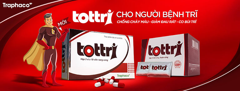 Tottri là sản phẩm hỗ trợ điều trị bệnh trĩ, giúp cải thiện tình trạng ngứa ngáy, đau rát, chảy máu búi trĩ