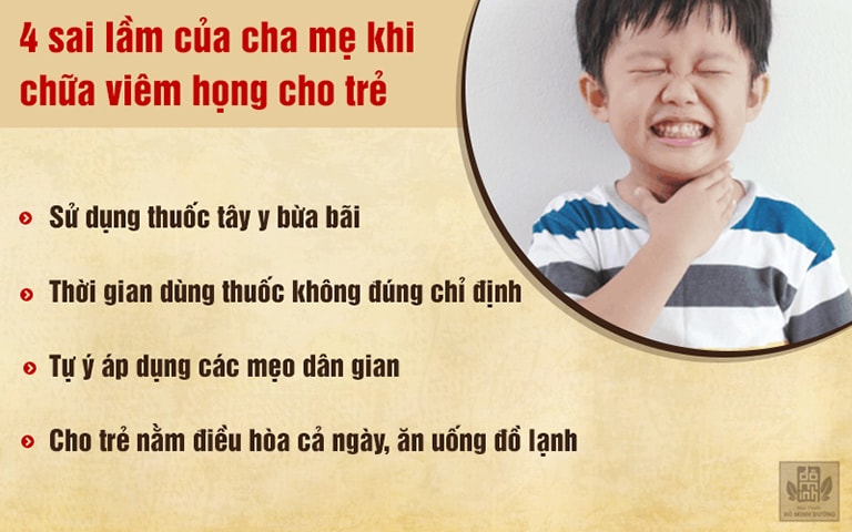 Sai lầm khi chữa viêm họng cho trẻ em