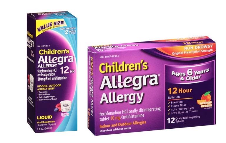 Thuốc Allegra trị ngạt mũi cho trẻ em có hai dạng thuốc siro và thuốc viên