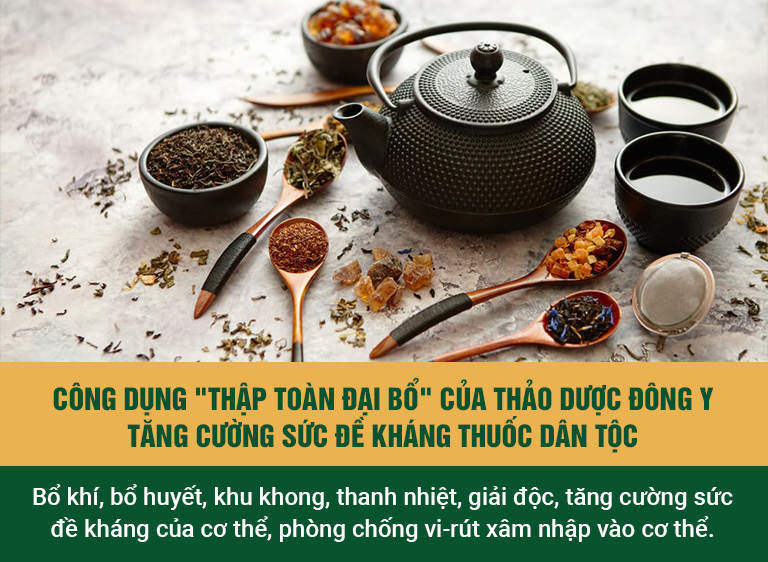 Thảo dược Đông y tăng cường sức đề kháng Thuốc dân tộc có nguồn gốc từ phương thuốc Thập toàn Đại bổ