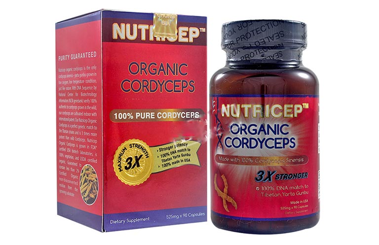 Viên uống Nutricep Organic Cordyceps của Mỹ có tác dụng tăng cường năng lượng sức khỏe, bảo vệ chức năng gan, thận, chống lão hóa da tự nhiên,...