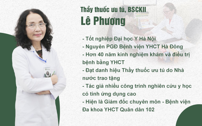 Thầy thuốc ưu tú, BSCKII Lê Phương - Giám đốc chuyên môn Bệnh viện YHCT Xương khớp Quân dân 102