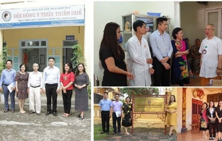 Bác sĩ Nguyễn Thị Vân Anh và các chuyên gia đến Huế để tìm hiểu tài liệu về những bài thuốc của Thái Y Viện triều Nguyễn