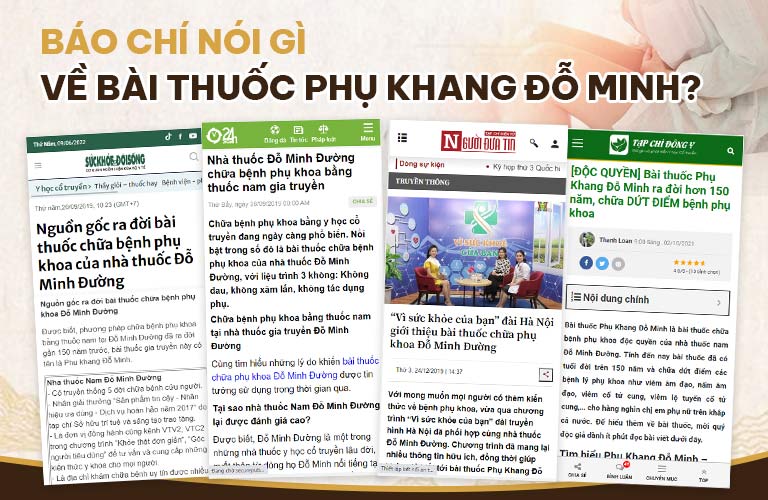 Báo chí nói gì về bài thuốc Phụ Khang Đỗ Minh