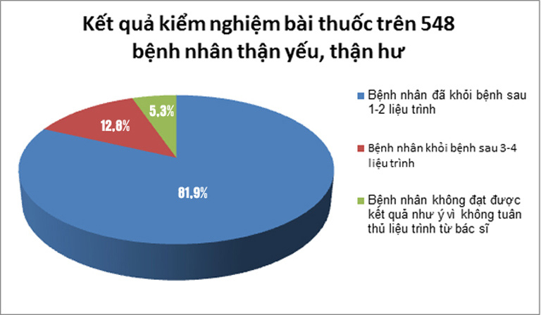 Thống kê hiệu quả bài thuốc Bổ Thận Đỗ Minh