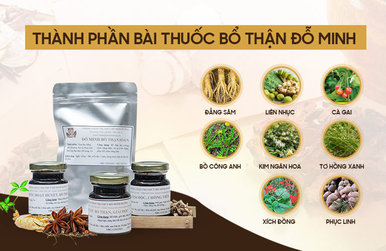 Thành phần bài thuốc Bổ Thận Đỗ Minh đảm bảo chuẩn sạch, hữu cơ