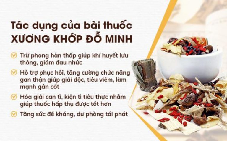 Tác dụng bài thuốc Xương khớp Đỗ Minh Đường